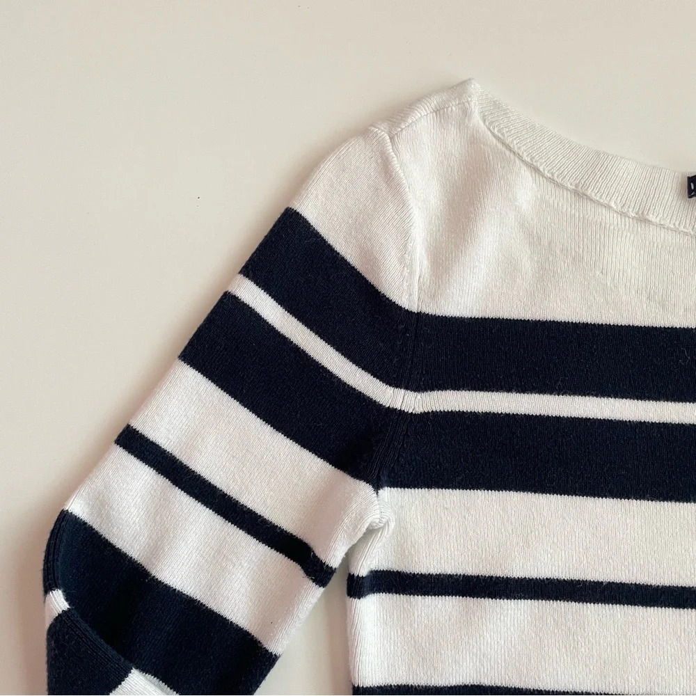 Tommy Hilfiger Stripe Cotton Sweater Navy White Size S Fall Winter Sailor - Picture 4 of 13
